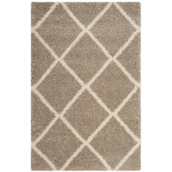 Flowers First 3 x 5 ft. Hudson Shag Power Loomed Rug; Beige & Ivory - Small Rectangle FL2149524 - main